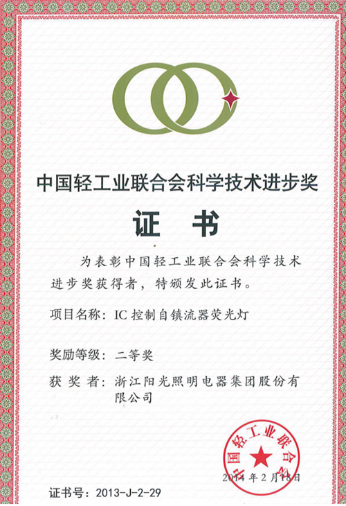 2013中國輕工業聯合會科技進步獎