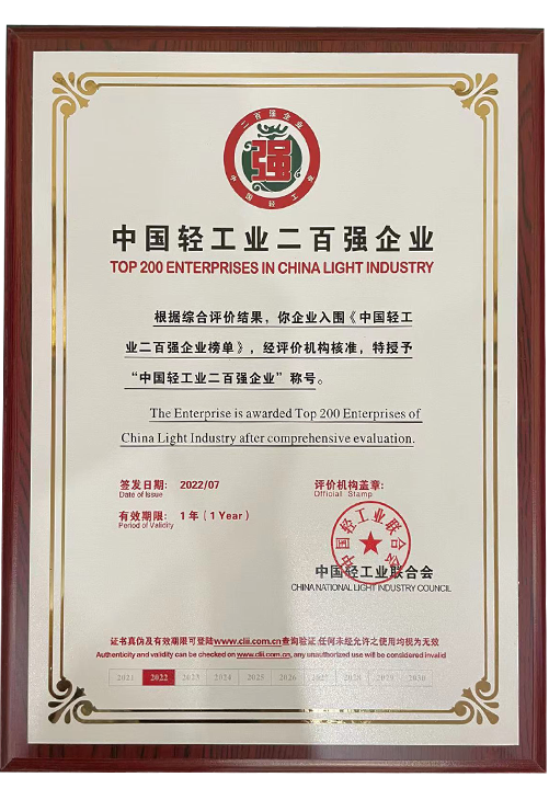 中國輕工業二百強