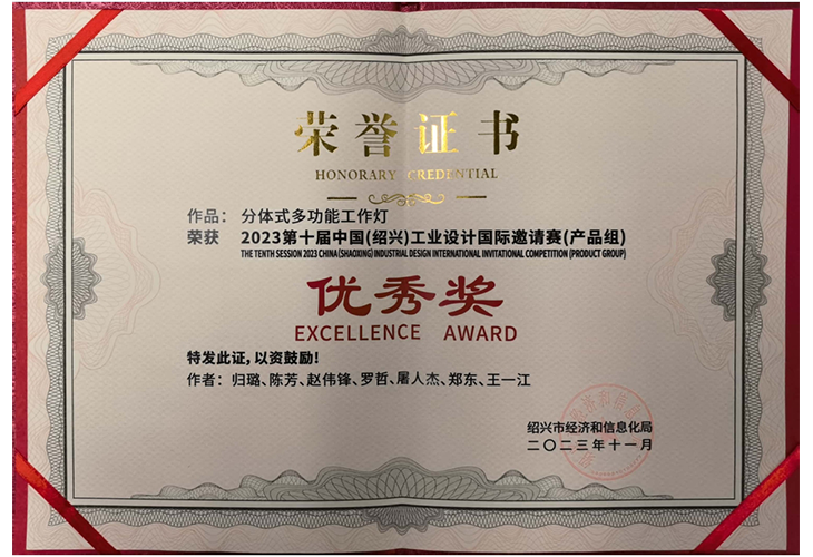 中國工業設計國際邀請賽優秀獎